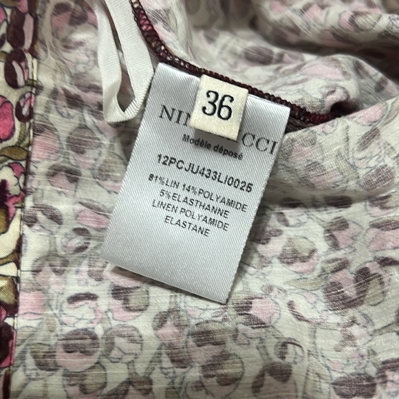 NINA RICCI • Paris• Pink Poppy Floral Linen Skirt 36| 4 Made in France - Picture 12 of 16